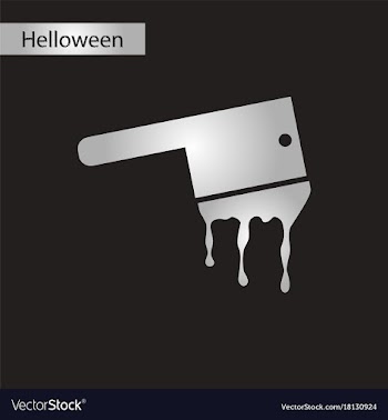 Black and white style icon halloween knife blood vector image