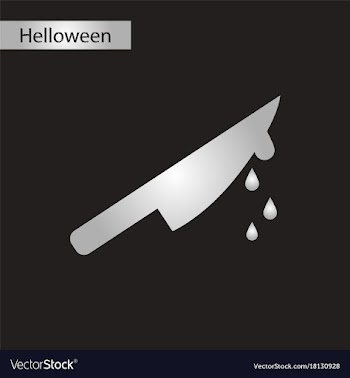 Black and white style icon halloween knife blood vector image