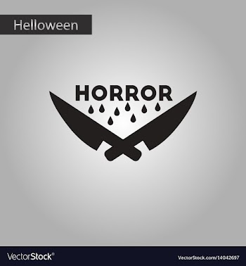 Black and white style icon halloween knives horror vector image