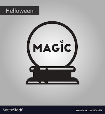 Black and white style icon halloween magic ball vector image