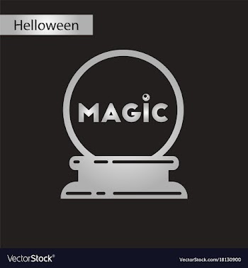 Black and white style icon halloween magic ball vector image