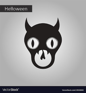 Black and white style icon halloween monster vector image