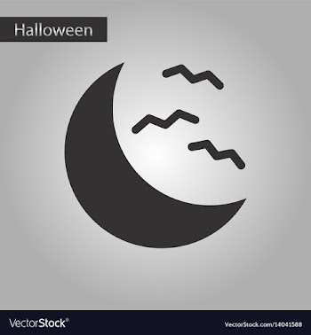 Black and white style icon halloween moon bats vector image