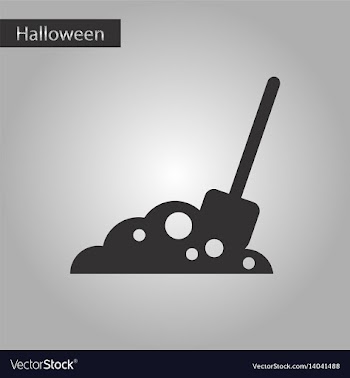 Black and white style icon halloween plot shovel vector image