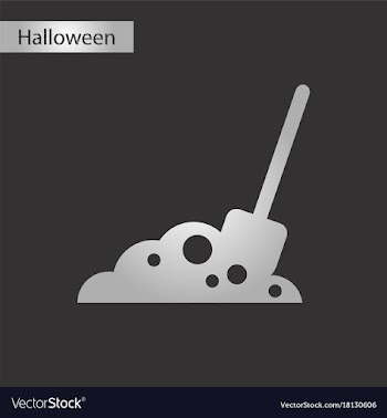 Black and white style icon halloween plot shovel vector image