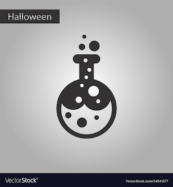 Black and white style icon halloween potion bottle vector image