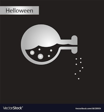 Black and white style icon halloween potion bottle vector image
