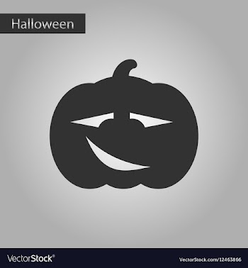 Black and white style icon halloween pumpkin vector image