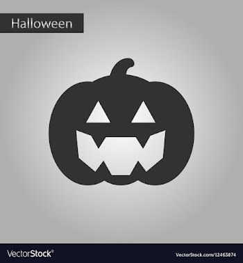 Black and white style icon halloween pumpkin vector image