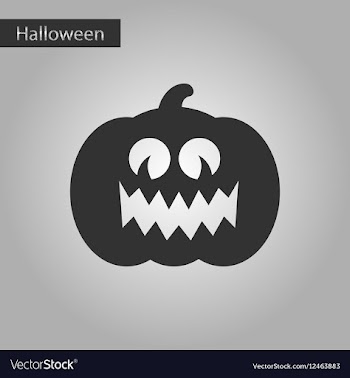 Black and white style icon halloween pumpkin vector image