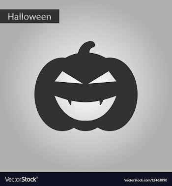 Black and white style icon halloween pumpkin vector image