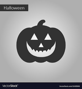 Black and white style icon halloween pumpkin vector image