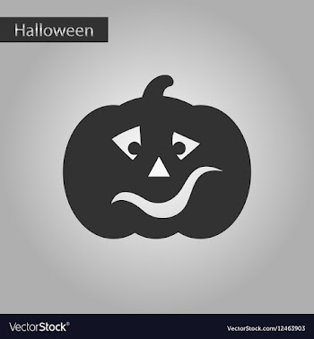 Black and white style icon halloween pumpkin vector image