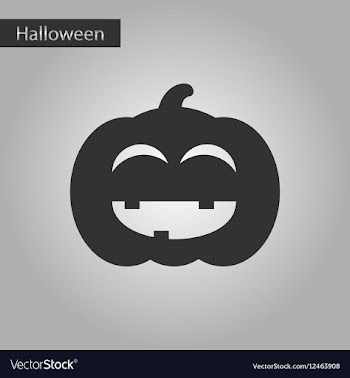 Black and white style icon halloween pumpkin vector image