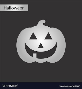 Black and white style icon halloween pumpkin vector image