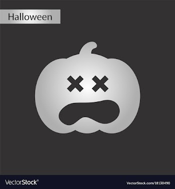 Black and white style icon halloween pumpkin vector image
