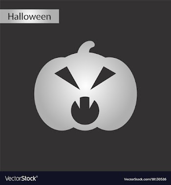 Black and white style icon halloween pumpkin vector image