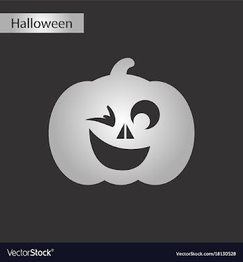 Black and white style icon halloween pumpkin vector image