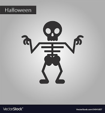 Black and white style icon halloween skeleton vector image
