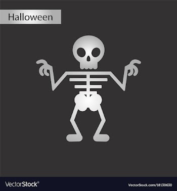 Black and white style icon halloween skeleton vector image