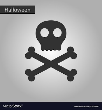 Black and white style icon halloween skull bones vector image