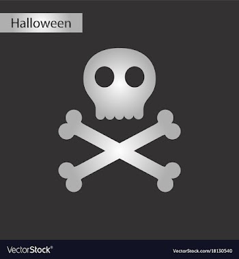 Black and white style icon halloween skull bones vector image