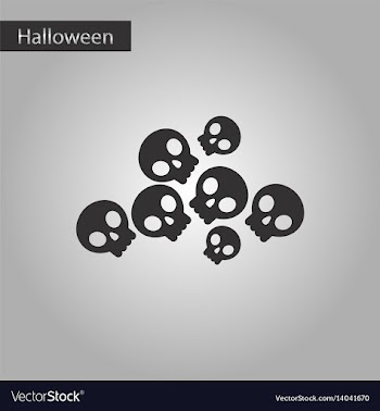 Black and white style icon halloween skulls vector image