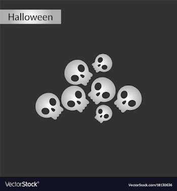 Black and white style icon halloween skulls vector image