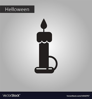 Black and white style icon halloween wax candle vector image