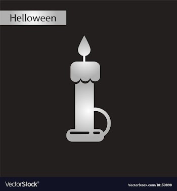 Black and white style icon halloween wax candle vector image