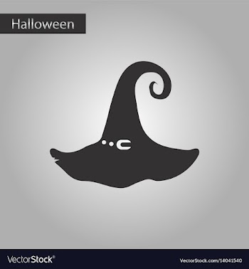 Black and white style icon halloween witch hat vector image