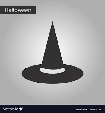 Black and white style icon halloween witch hat vector image
