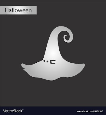 Black and white style icon halloween witch hat vector image