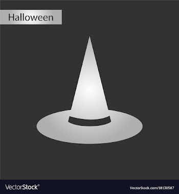 Black and white style icon halloween witch hat vector image