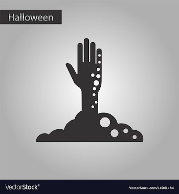 Black and white style icon halloween zombie hand vector image