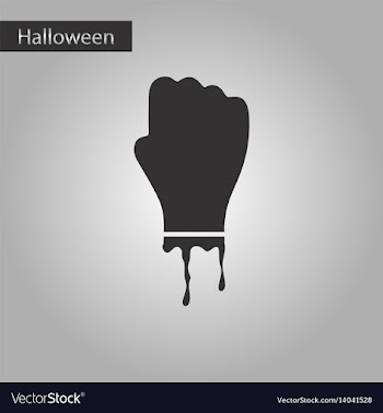 Black and white style icon halloween zombie hand vector image