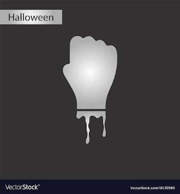 Black and white style icon halloween zombie hand vector image
