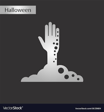 Black and white style icon halloween zombie hand vector image