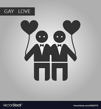 Black and white style icon homosexual gay lovers vector image