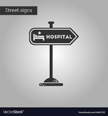 Black and white style icon hospital sign vector image