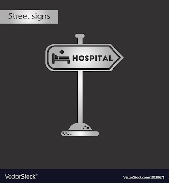 Black and white style icon hospital sign vector image