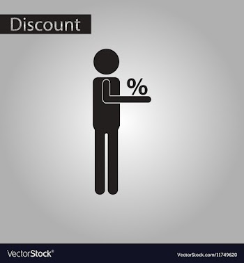 Black and white style icon human discounts percent vector image