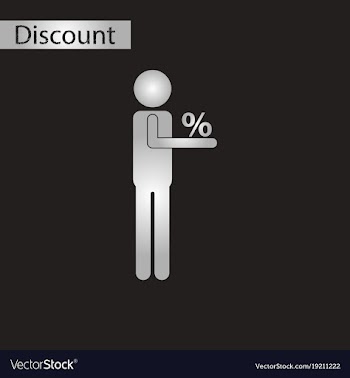 Black and white style icon human discounts percent vector image