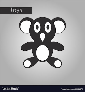 Black and white style icon koala toy vector image