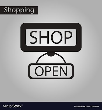 Black and white style icon label store opened vector image
