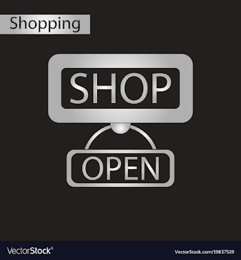 Black and white style icon label store opened vector image