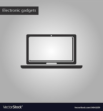 Black and white style icon laptop vector image