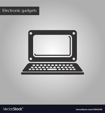 Black and white style icon laptop vector image