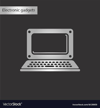 Black and white style icon laptop vector image