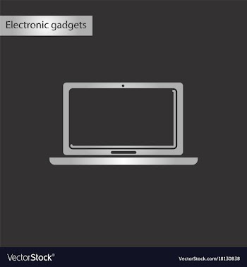 Black and white style icon laptop vector image